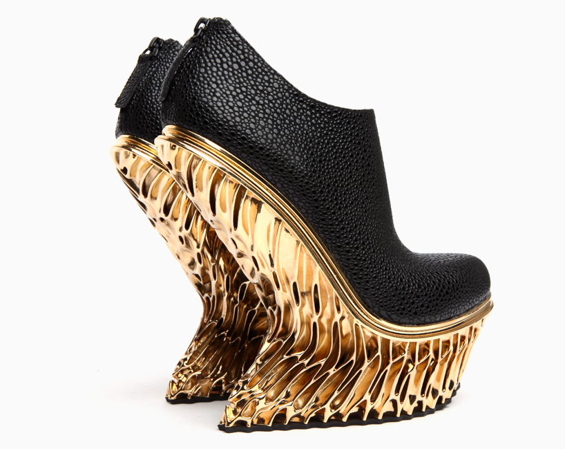 Francis Bitonti Generates Gold Plated D Printed Shoes For United Nude