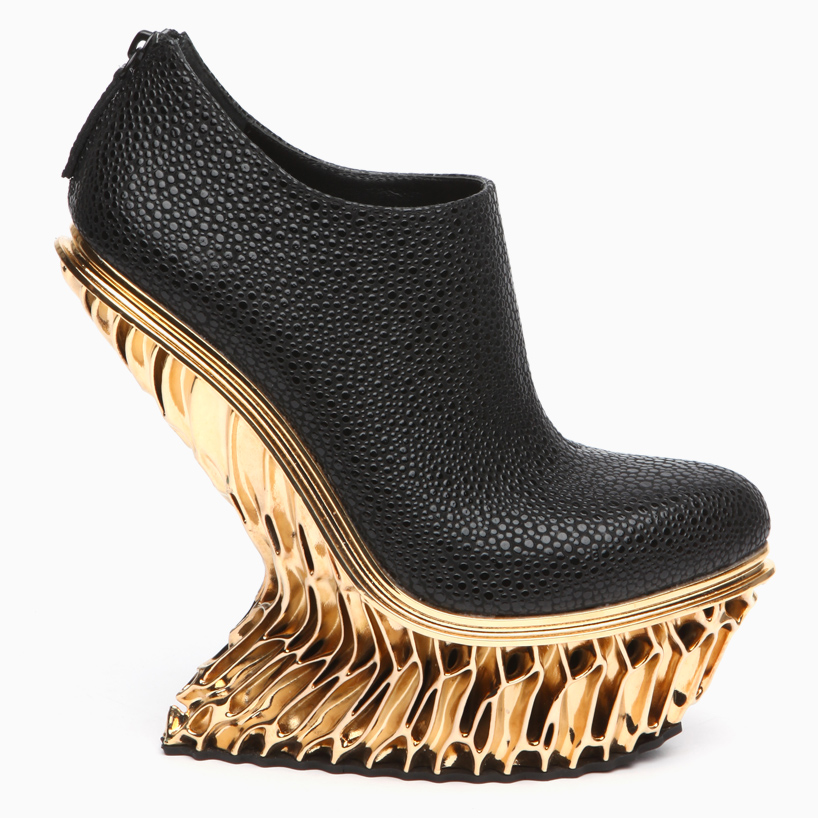 Francis Bitonti Generates Gold Plated D Printed Shoes For United Nude