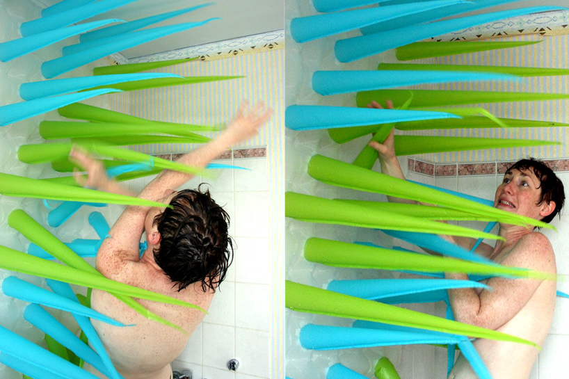 Plastic fetish shower curtain