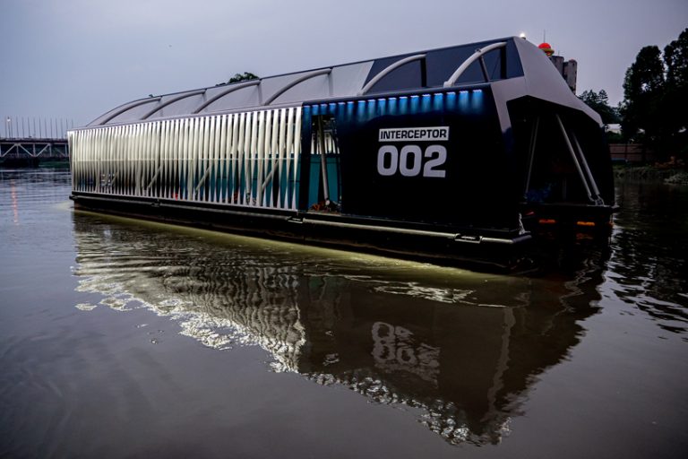 The Ocean Cleanup Unveils Floating Interceptor That Catches Plastic In