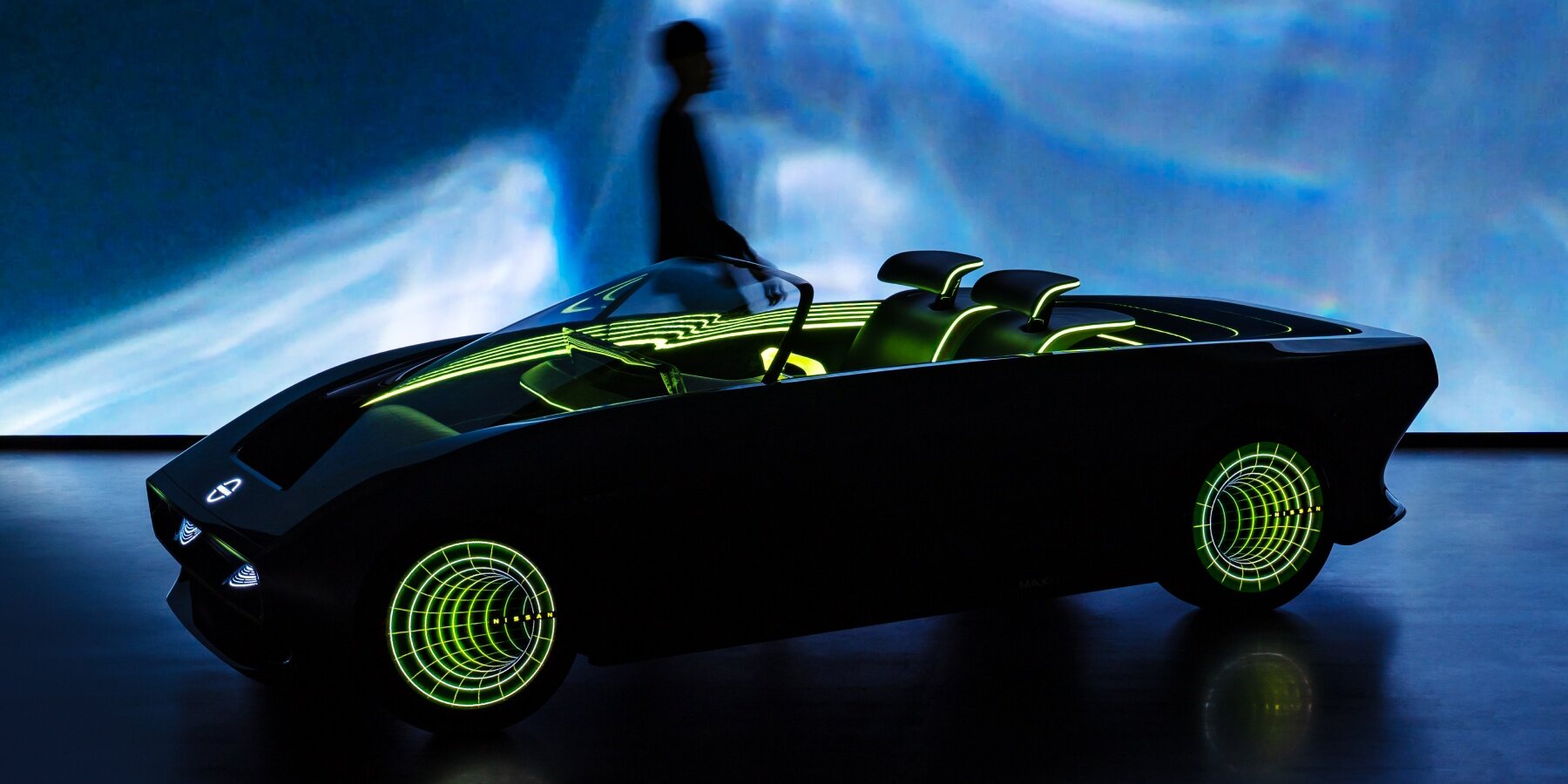 All Electric Nissan Max Out Convertible Glows In The Dark With