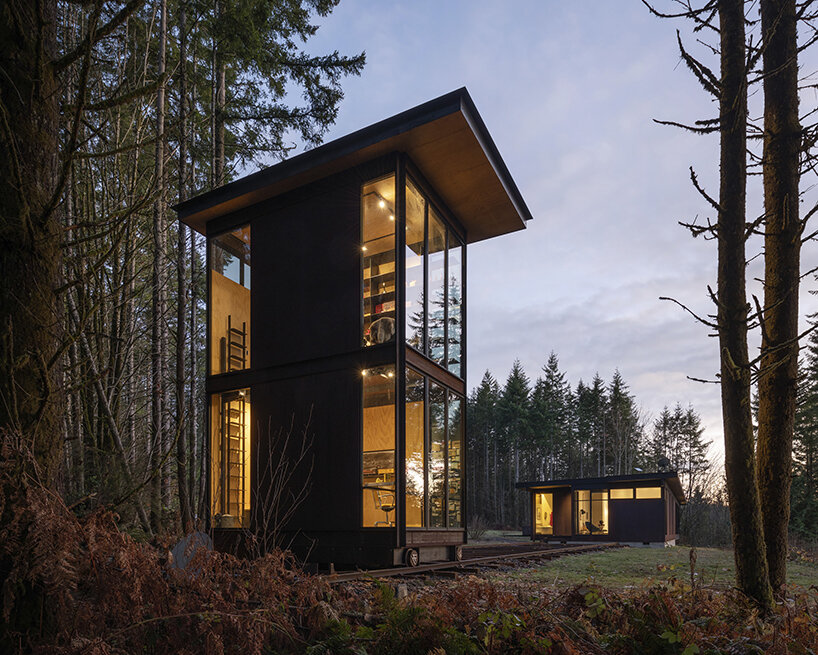 Olson Kundig S Maxon Studio Rolls Into The Forest On Railroad Tracks