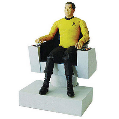 a full size replica of the enterprise captain's chair