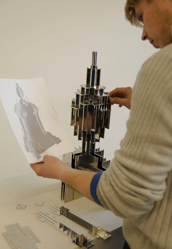 joost van bleiswijk: 'no screw no glue' pendulum XL at milan design week 2009