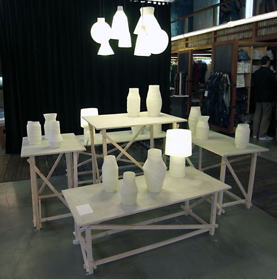 'unbroken' fibreglass plaster lamps by zaven