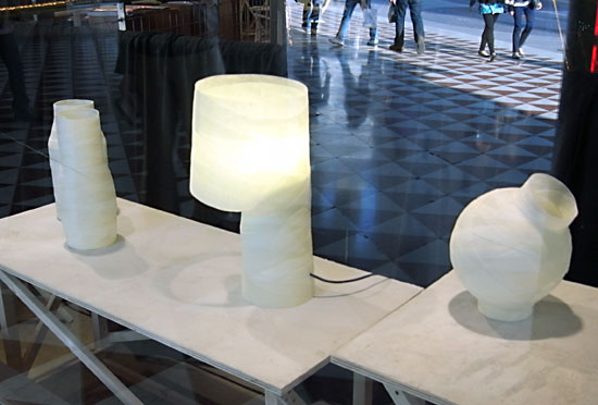 'unbroken' fibreglass plaster lamps by zaven