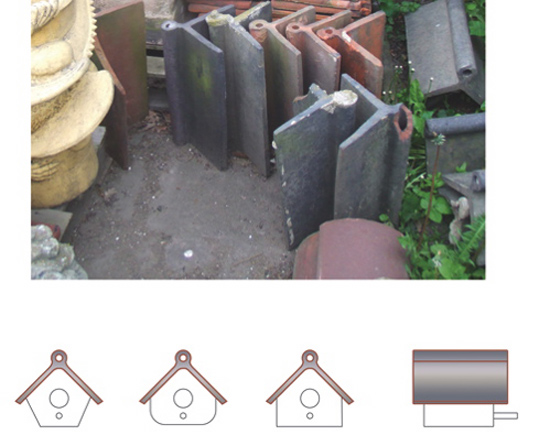 tomoko azumi: birdhouse made from reclaimed roof tiles