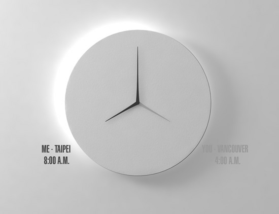 kit men keung studio: long D dual time wall clock