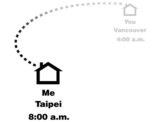 kit men keung studio: long D dual time wall clock