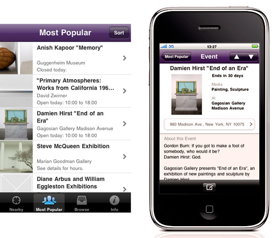 tokyo / new york art beat iPhone app