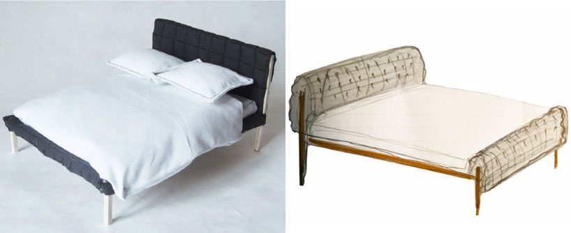 inga sempé: ruché beds + side tables for ligne roset