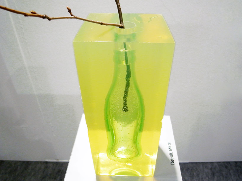 jaeuk jung: coca cola bottle in amber like polymer