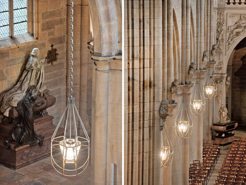 matali crasset: chandeliers for cathedral of saint b&eacute;nigne in dijon