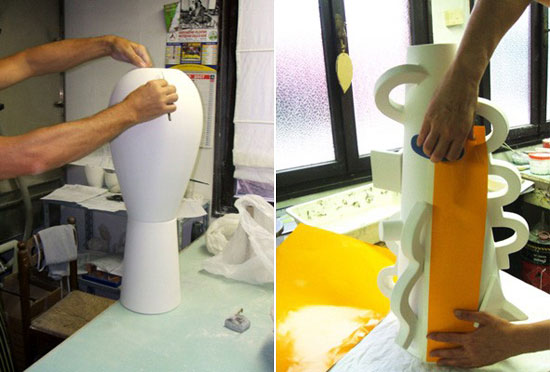 alessandro mendini at designboom's 'handled with care' exhibition