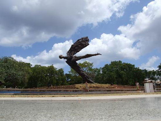 alberto lescay's monument dedicated to wilfredo lam at art biennial of havana