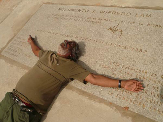 alberto lescay's monument dedicated to wilfredo lam at art biennial of havana