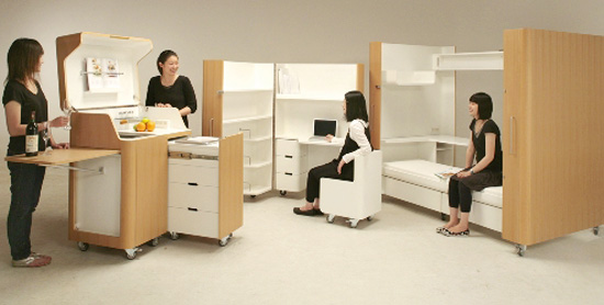 'kenchikukagu' foldable rooms by toshihiko suzuki of atelier OPA