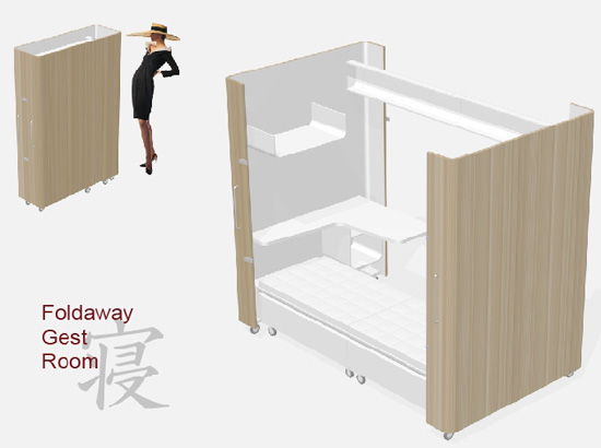 'kenchikukagu' foldable rooms by toshihiko suzuki of atelier OPA