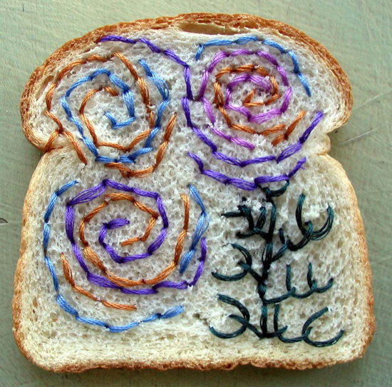 catherine mcever: embroidered wonder bread