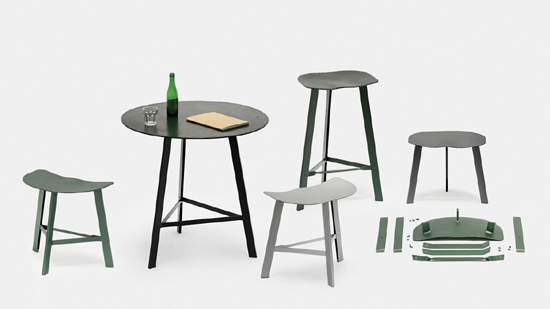 julien renault: hand forged aluminium stools
