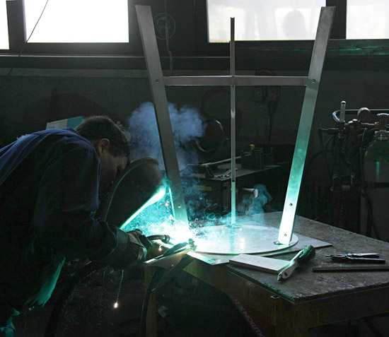 julien renault: hand forged aluminium stools