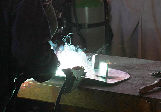 julien renault: hand forged aluminium stools