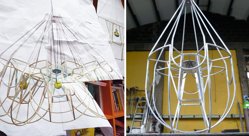 matali crasset: chandeliers for cathedral of saint b&eacute;nigne in dijon