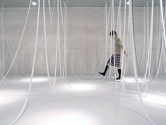 ryuji nakamura architects: paper and ribbon installations
