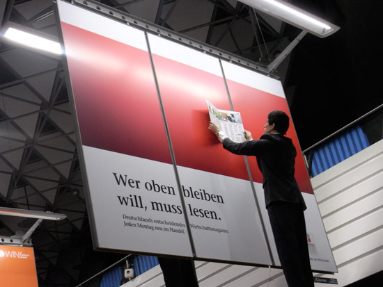 wirtschafts woche advert at frankfurt airport