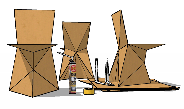 tom de vrieze: 'kraftwerk' cardboard chair