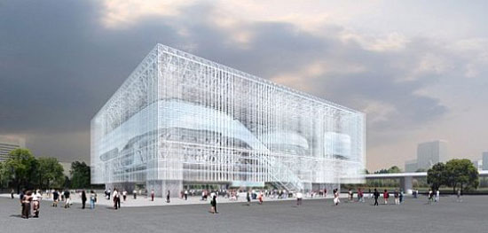 atelier feichang jianzhu pavilion made out of CD cases