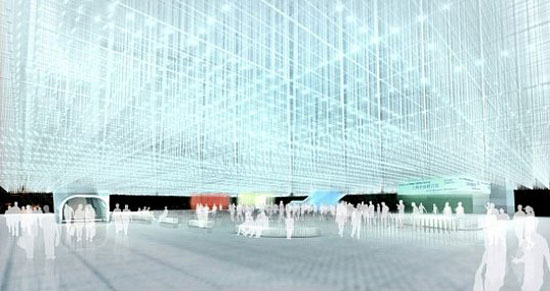 atelier feichang jianzhu pavilion made out of CD cases