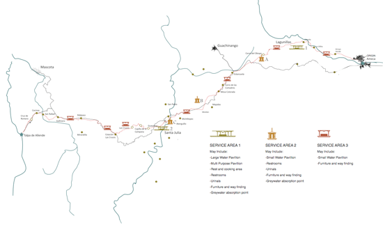 godoylab: service areas for ruta peregrino