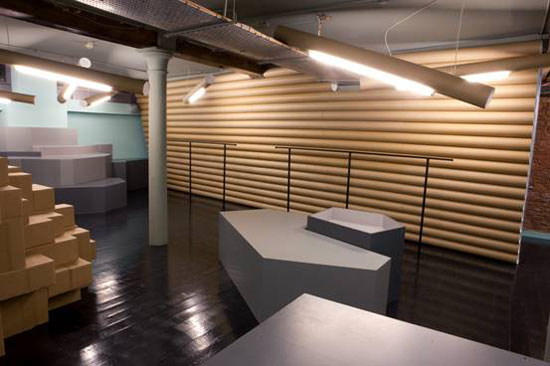 burnt toast design: smithfield menswear cardboard interior