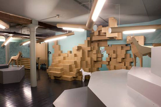 burnt toast design: smithfield menswear cardboard interior