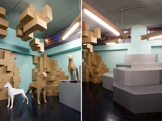 burnt toast design: smithfield menswear cardboard interior