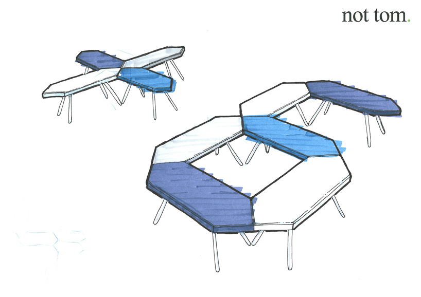 pixel bench modular seating by not tom for sky creations