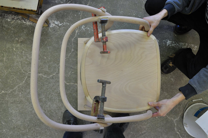 jaroslav jurica designs chair 002 for TON from two bentwood pieces
