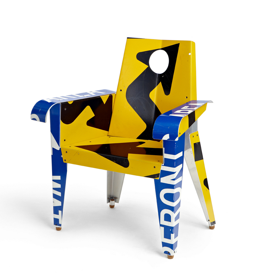 upcycled traffic sign furniture