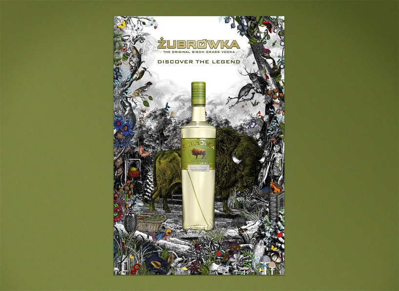 purple creative: zubrowka bison grass vodka identity