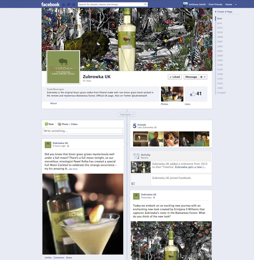 purple creative: zubrowka bison grass vodka identity