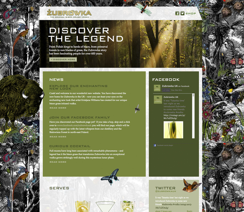 purple creative: zubrowka bison grass vodka identity