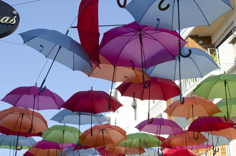 ivotavares studio: colorful umbrellas installation