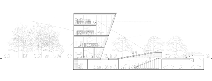 ground mirror public library by david tajchman