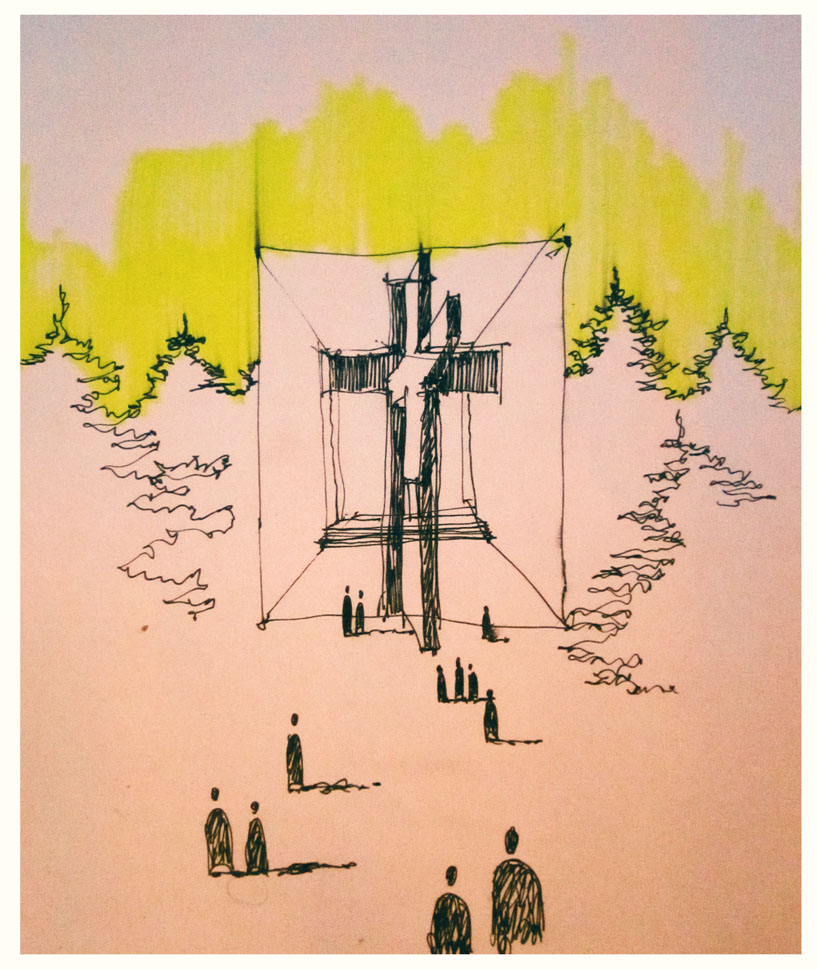 christian cross church by vaniko katamashvili