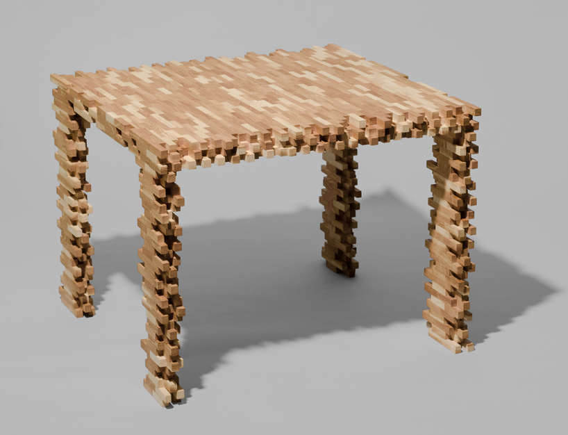 interlaced stool and coffee table by philipp aduatz