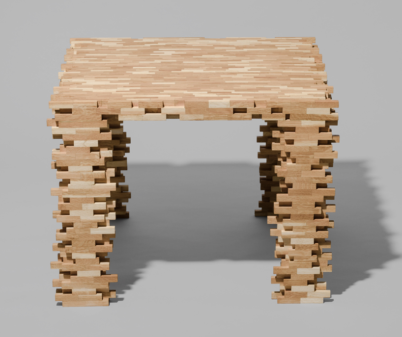 interlaced stool and coffee table by philipp aduatz
