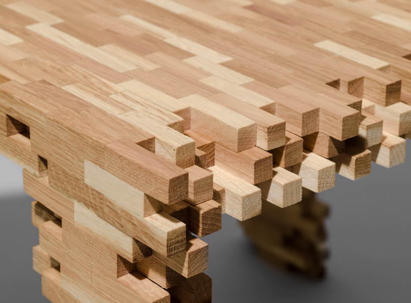 interlaced stool and coffee table by philipp aduatz