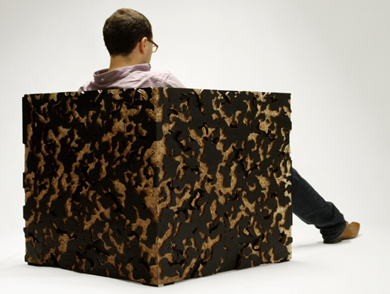 emiliano godoy: 'camouflage' armchair and 'flex' coffee table