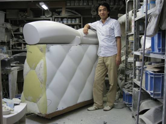 hisakazu shimizu presents his one-off design products at gallery space intart, tokyo